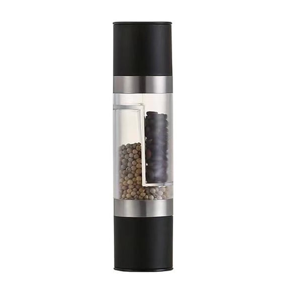 Dual-End Salt and Pepper Grinder Set New Upgrade 2-in-1 Manual Spice Mill with Adjustable Ceramic Blades, Stainless Steel Body for Sea Salt, Black & White Pepper