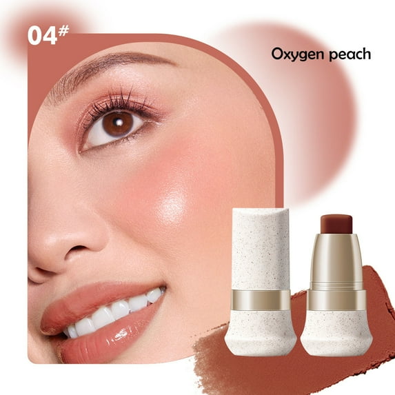 Dual-Ended Cream Blush & Contour Stick, Silky Smooth 2-in-1 Makeup for Cheeks & Sculpting, Blendable Buildable Long-Lasting Color, Portable