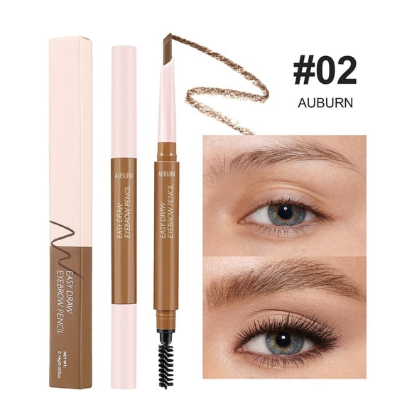 Dual-Ended Eyebrow Pencil, Eyebrow Contouring Pen, Extremely Fine, Waterproof Eyebrow Makeup, Richly Pigmented, Smooth-Gliding, Create Natural Hair-Like Gray Eyebrow Pencil