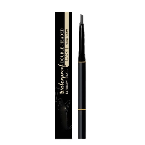Dual-Ended Eyebrow Pencil, Precise Eye Brow Makeup Pen for Women, Eyebrow Contouring Pen, Create Natural Hair-Like Black Eyebrow Pencil