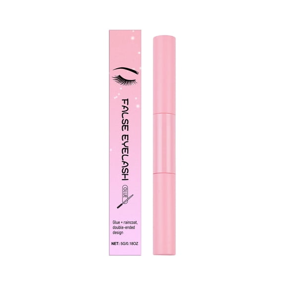 Dual Ended False Eyelash Adhesive Glue for Secure Hold, Clear Drying Latex Free Lash Bond, Waterproof Smudge Proof Mascara Base, 5g Tube for Long Wear