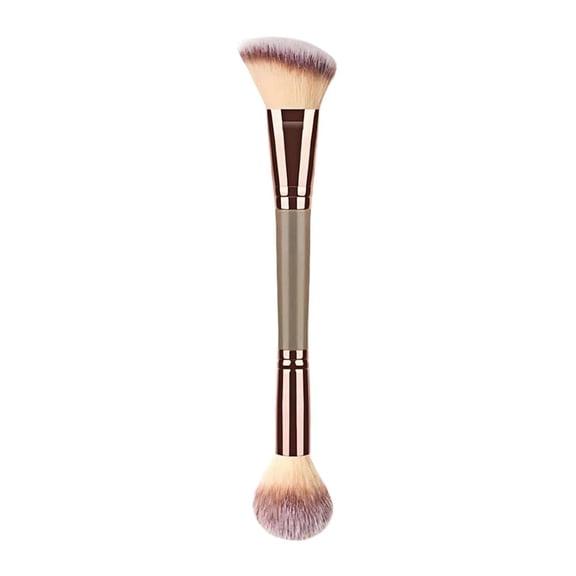 Dual Ended Foundation Brush With Synthetic Fiber For Liquid Cream And Concealer Application