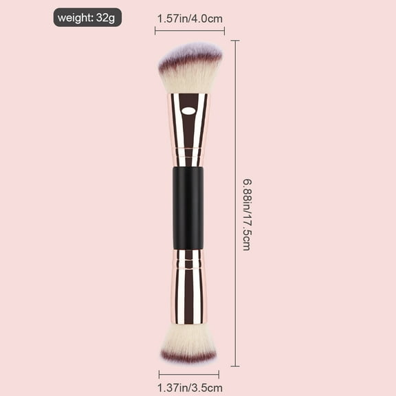 Dual Ended Foundation Brush for Cream Powder Blush Contour Concealer Highlighter Setting Powder
