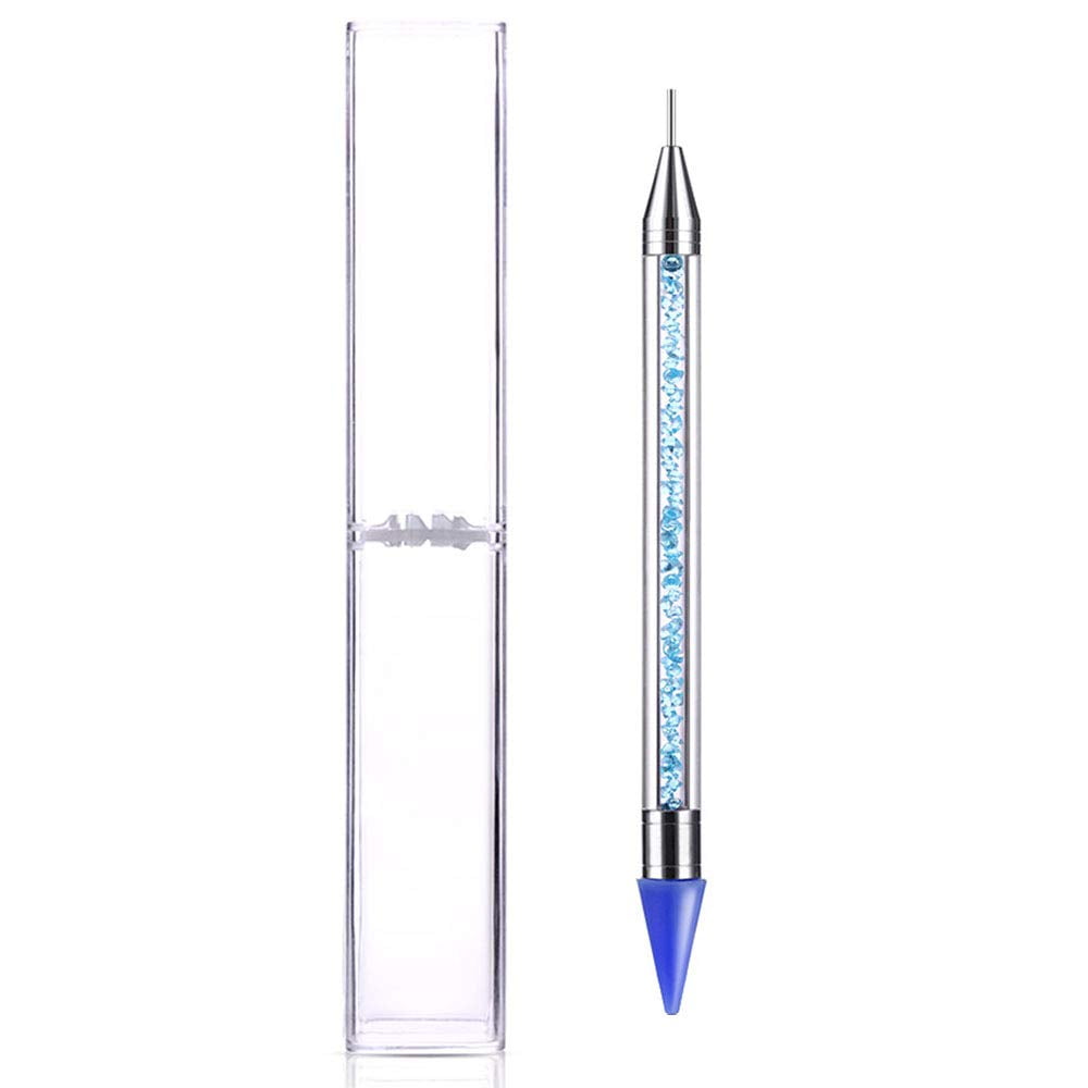 Kaychan Wax Pencil for Rhinestones Wax Pen Rhinestone Picker Dotting Pen 2 Pieces Acrylic Handle Dual-Ended Rhinestones Pen Applicator Jewel Picker Tool with