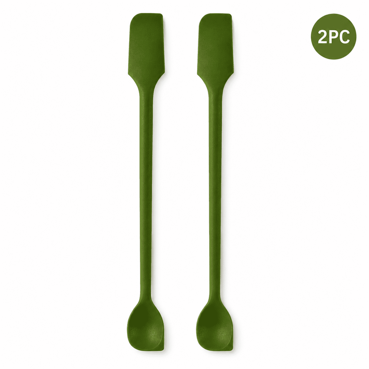 Dual-Ended Silicone Jam Spatula and Spoon, 10-Inch Long Handle Jar ...