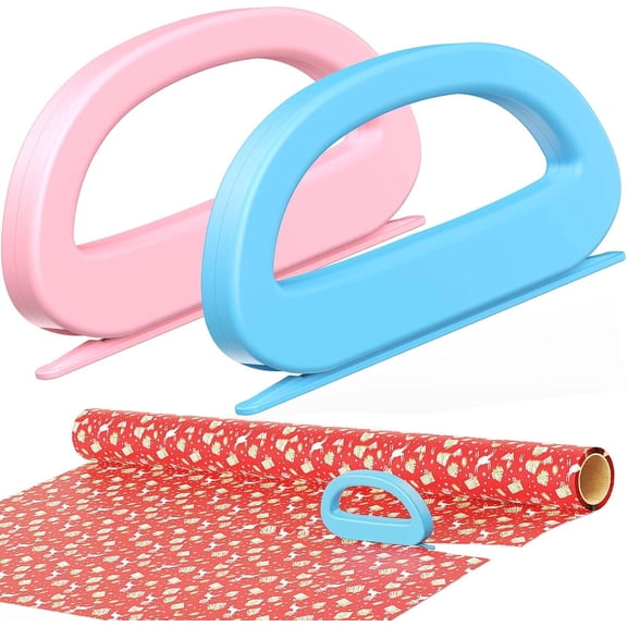 Dual Ended Wrapping Paper Cutter 2-Pack (4 Blades), Sliding Gift Wrap for Wrapping, Cutting Tool Chrisas, Holidays, and Birthdays