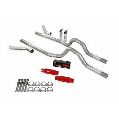 Dual Exhaust Kit 2.5" Cherry Bomb Glasspack Corner Exit SW 73-80 GM C/K10 1/2Ton