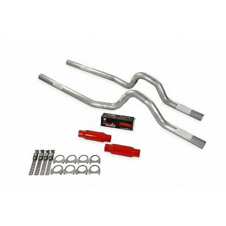 Dual Exhaust Kit 2.5" Cherry Bomb Glasspack Rear Exit 81-87 GM C/K 10 1/2 Ton