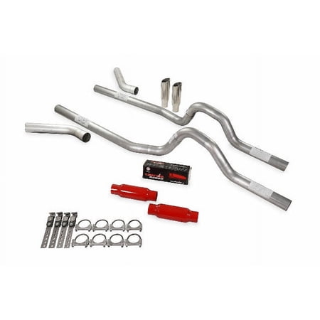 Dual Exhaust Kit 2.5" Cherry Bomb Glasspack Corner Exit RC 81-87 GM C/K20 3/4Ton