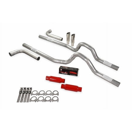 Dual Exhaust Kit 2.5" Cherry Bomb Glasspack Side Exit RC 81-87 GM C/K 10 1/2 Ton