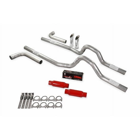 Dual Exhaust Kit 2.5" Cherry Bomb Glasspack Side Exit SW 73-80 GM C/K 10 1/2 Ton