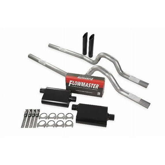 Dual Exhaust Kit 2.5" Flowmaster 40 Series Rear Exit BW 81-87 GM C/K 10 1/2 Ton