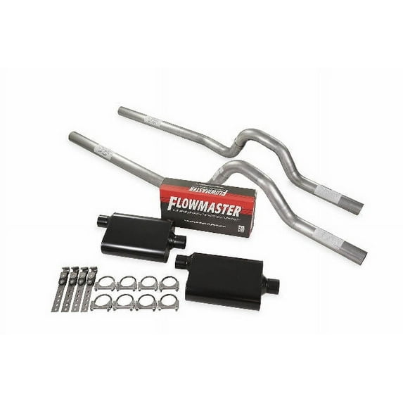 Dual Exhaust Kit 2.5" Flowmaster 40 Series Rear Exit Fits 80 to 86 Ford F-Series