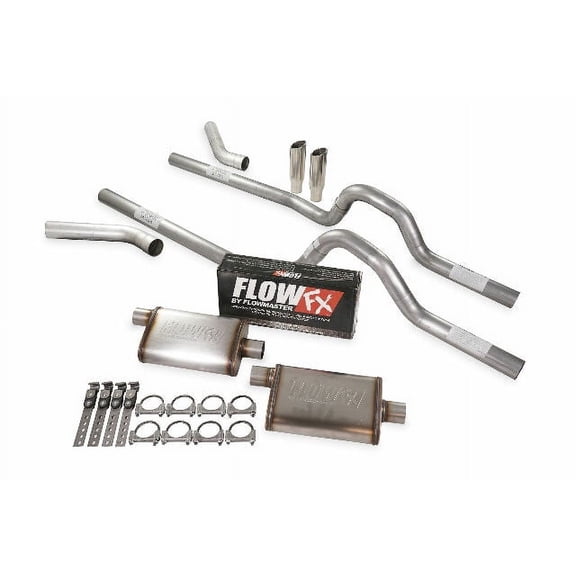 Dual Exhaust Kit 2.5" Flowmaster Flow FX Corner Exit RC 81-87 GM C/K 20 3/4 Ton