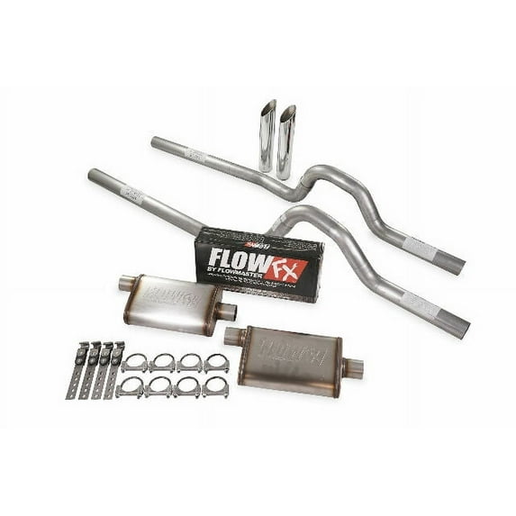 Dual Exhaust Kit 2.5" Flowmaster Flow FX Rear Exit SW T 81-87 GM C/K 20 3/4 Ton