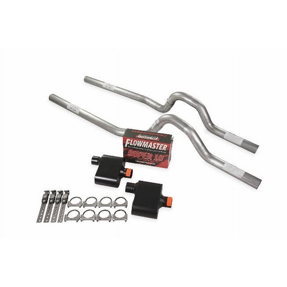 Dual Exhaust Kit 2.5" Flowmaster Super 10 Rear Exit Fits 81-87 GM C/K 20 3/4 Ton