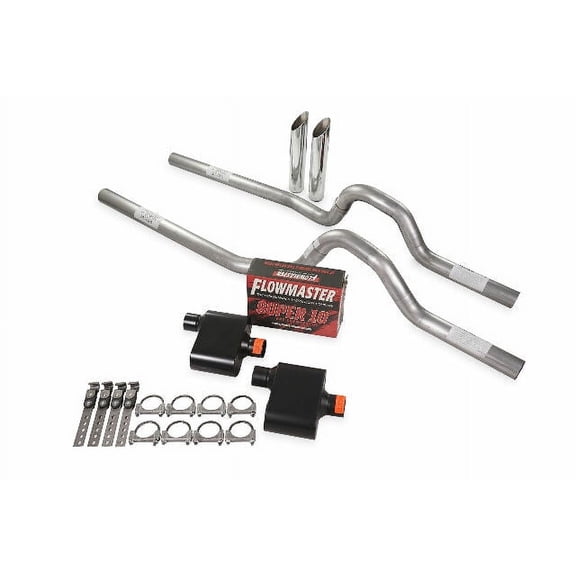 Dual Exhaust Kit 2.5" Flowmaster Super 10 Rear Exit SW T 81-87 GM C/K 10 1/2 Ton
