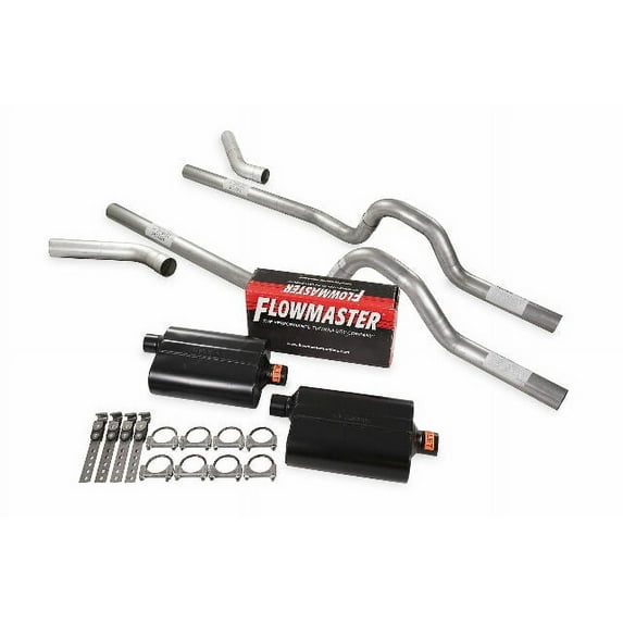 Dual Exhaust Kit 2.5" Flowmaster Super 40 Corner Exit 81-87 GM C/K 20 3/4 Ton