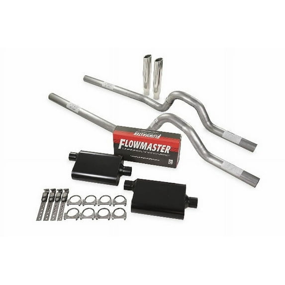 Dual Exhaust Kit 2.5" Flowmaster Super 44 Rear Exit RC T 73-80 GM C/K 20 3/4 Ton