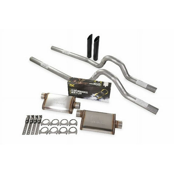 Dual Exhaust Kit 2.5" MagnaFlow Stainless Rear Exit BW Tips 62-66 Ford F-Series