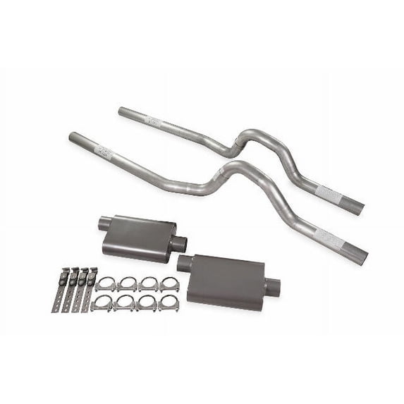 Dual Exhaust Kit 3" 2 Chamber Mufflers Rear Exit Fits 80 to 86 Ford F-Series