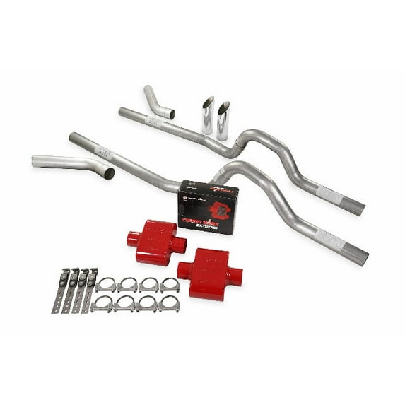 Dual Exhaust Kit 3" Cherry Bomb Extreme Corner Exit SW T 81-87 GM C/K 20 3/4 Ton