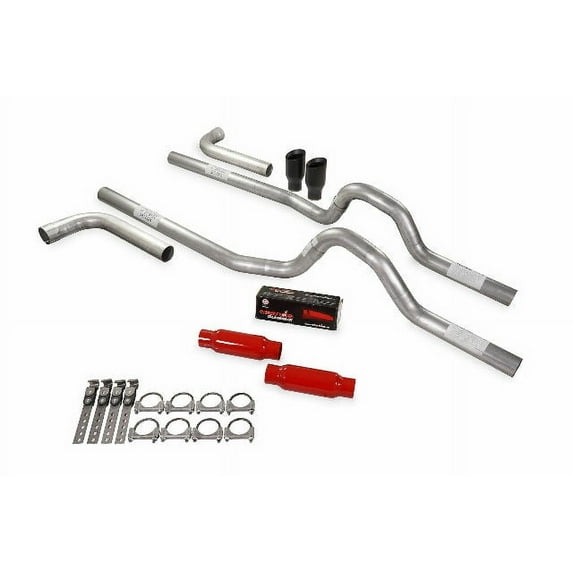 Dual Exhaust Kit 3" Cherry Bomb Glasspack Side Exit BDW 81-87 GM C/K 10 1/2 Ton