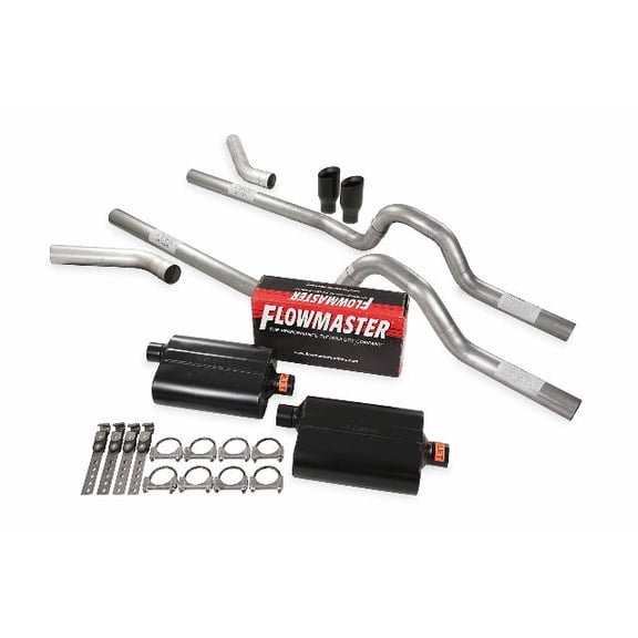 Dual Exhaust Kit 3" Flowmaster Super 40 Corner Exit BDW 73-80 GM C/K 10 1/2 Ton