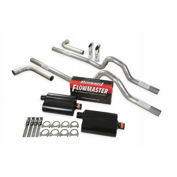 Dual Exhaust Kit 3" Flowmaster Super 40 Side Exit SW Tips 67-72 Ford F-Series