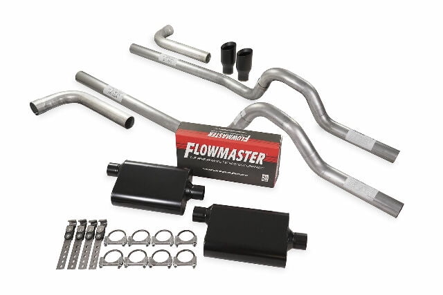 3" Dual Exhaust Kit For Chevy GMC 1500 99-06 - Flowmaster Super 10 Muffler, Slash Tip