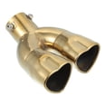 thumbnail image 1 of Dual Exhaust Tip Heart Shaped Tail Pipe 2.4Inch Inlet 2.7x2.4Inch Outlet 8.7Inch Length Curved Gold Tone, 1 of 6