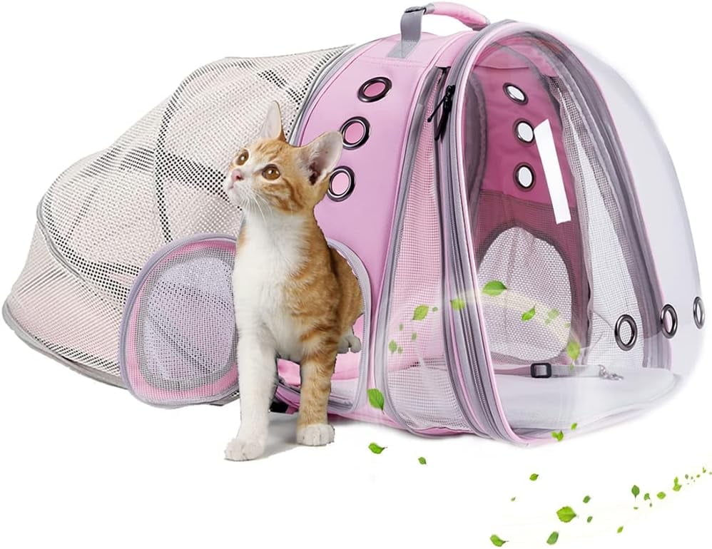 Dual Expandable Cat Backpack Carrier, Fit up to 20 lbs, Expandable Pet Carrier Backpack for Large Fat Cat and Small Puppy