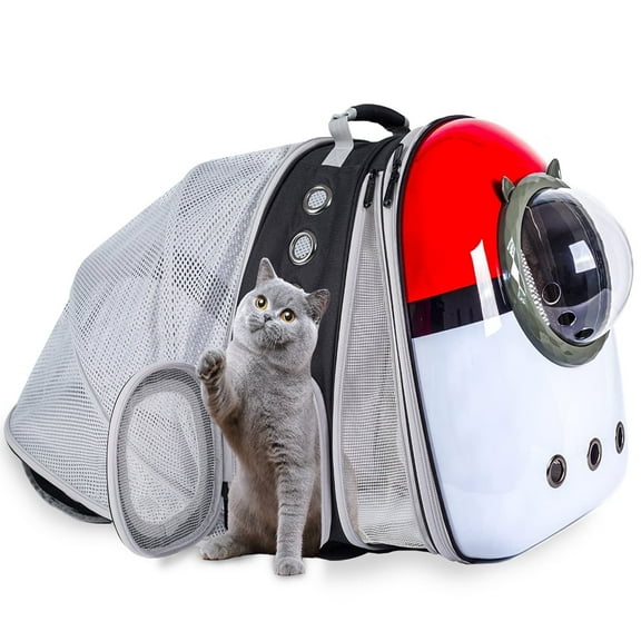 Dual Expandable Cat Backpack Front & Back Extension Pet Backpack Carrier, Fit up to 20 lbs, Bubble Capsule Dog Backpack Travel, Hiking Outdoor