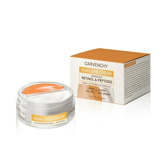 Dual Eye Cream Advanced Retinol & Peptides, Caffeine Double Eye Cream, for Dark Circles, Fine Lines, Puffiness and Bags Under Eyes, Instant Tightener, Retinol Eye Cream for Women