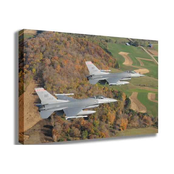 Dual F-16' Fighting Falcons Canvas Print
