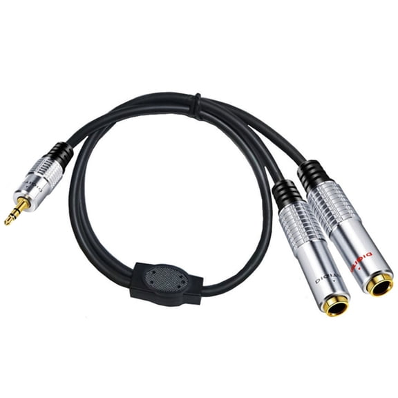 Dual Female 6.35mm to 3.5mm Y-Splitter Cable, 6.35mm Female to 1/8 Inch Mini Jack Stereo Aux Interconnect Audio Mic Cord