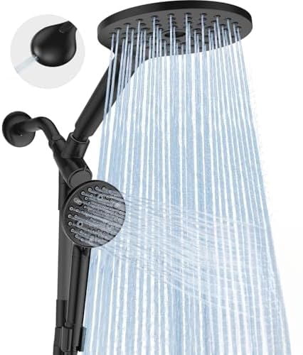 Dual Filtered Rain Shower Head Combo, High Pressure Handheld Shower Head with Adjustable Bar - Rainfall Shower Head And Showerhead with Filter for Hard Water - Removes Chlorine