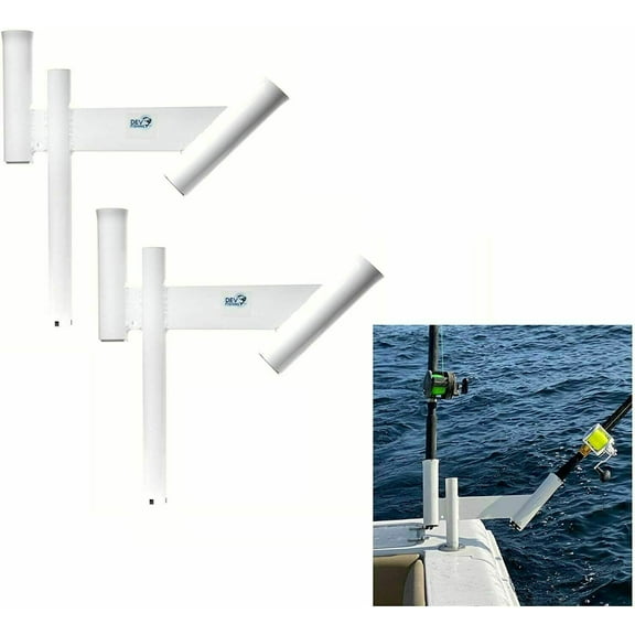 Dual Fishing Rod Spreader Outrigger Boat Trolling Dredge Teaser Holders Pair 2x