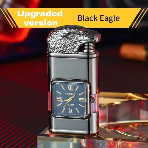 Dual Flame Lighter – Windproof Jet & Soft Flame Switchable – Invertible Quartz Dial Lighter (No Butane)