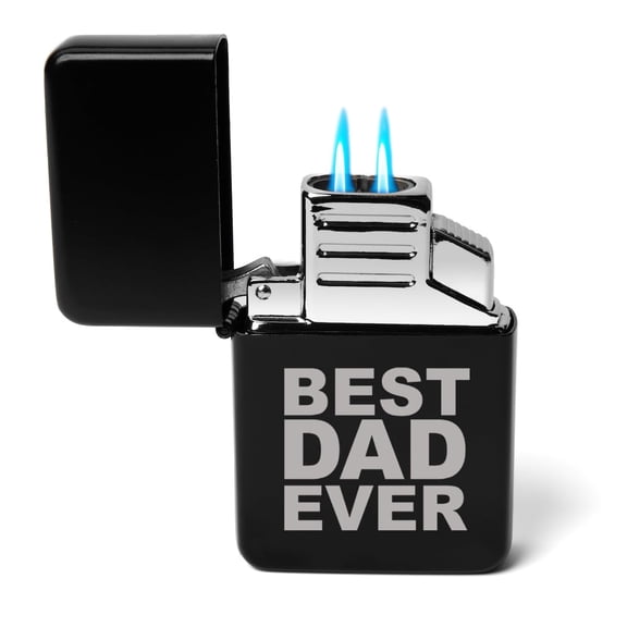 Dual Flame Torch Lighter Best DAD Ever (Black)