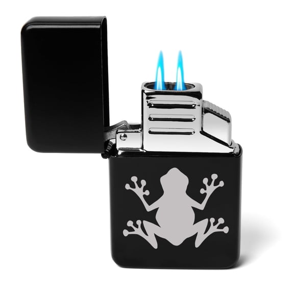 Dual Flame Torch Lighter Frog (Black)