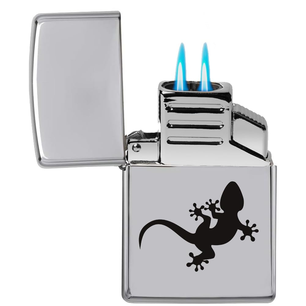 Dual Flame Torch Lighter Gecko Lizard (Chrome) - Walmart.com
