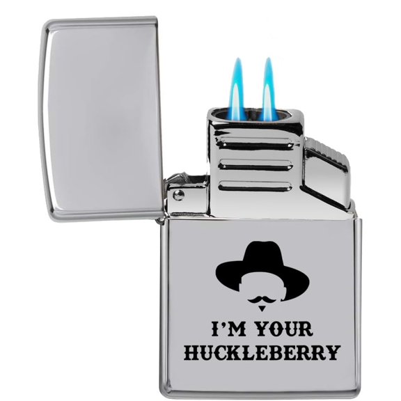 Dual Flame Torch Lighter I'm Your Huckleberry (Chrome)