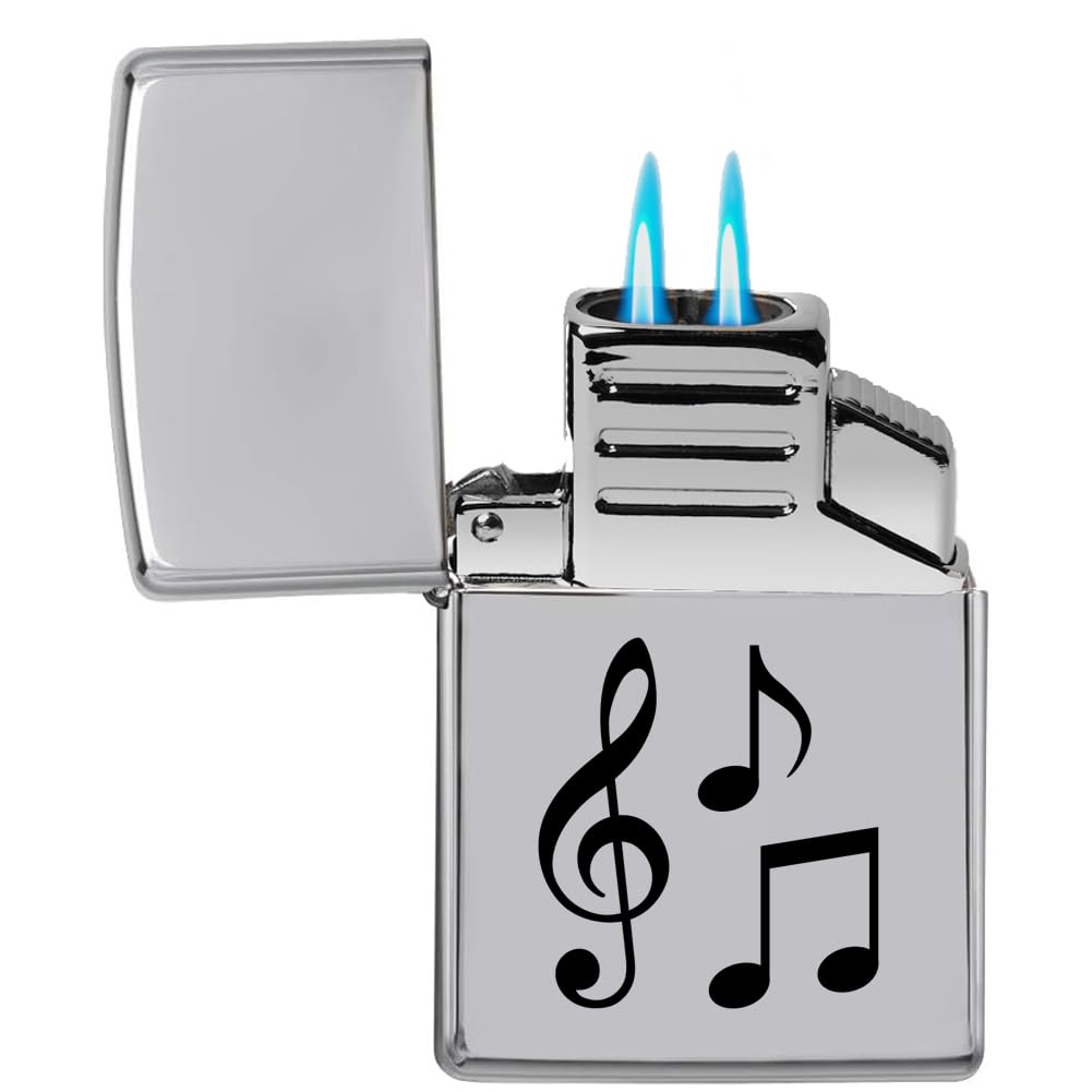 Dual Flame Torch Lighter Music Notes (Chrome) - Walmart.com