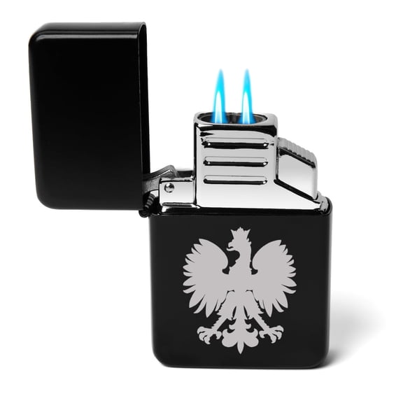 Dual Flame Torch Lighter Poland Eagle (Black)