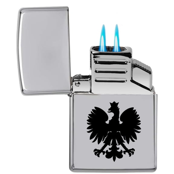 Dual Flame Torch Lighter Poland Eagle (Chrome)