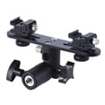 thumbnail image 1 of Dual Flash Bracket 2-Hot Shoe Mount Speedlight Stand Umbrella Holder Flash Filllight Bracket for DSLR Camera, 1 of 9