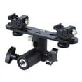 thumbnail image 1 of Dual Flash Bracket 2-Hot Shoe Mount Speedlight Stand Umbrella Holder Flash Filllight Bracket for DSLR Camera, 1 of 10