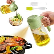 Dual Flow Oil Dispenser,2 In 1 Oil Dispenser and Oil Sprayer,Olive Oil Dispenser Bottle Spray,Oil Sprayer for Cooking,Two In One Oil Dispenser,2 In 1 Glass Oil Sprayer & Dispenser C,16OZ