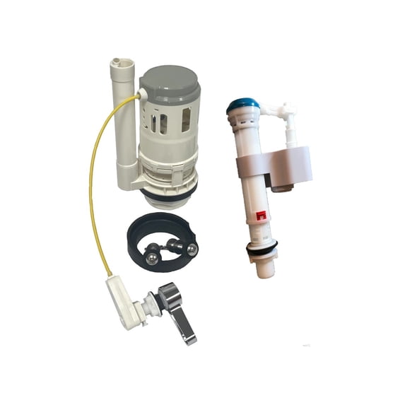 Dual Flush, 3 inch Flush, Two Piece Toilet. Includes Fast Fill Valve, Dual Flush cable control Handle